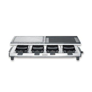 SEVERIN raclette grill, 8 people, max. 1,700 W, stainless steel / black, RG 2373 on sale